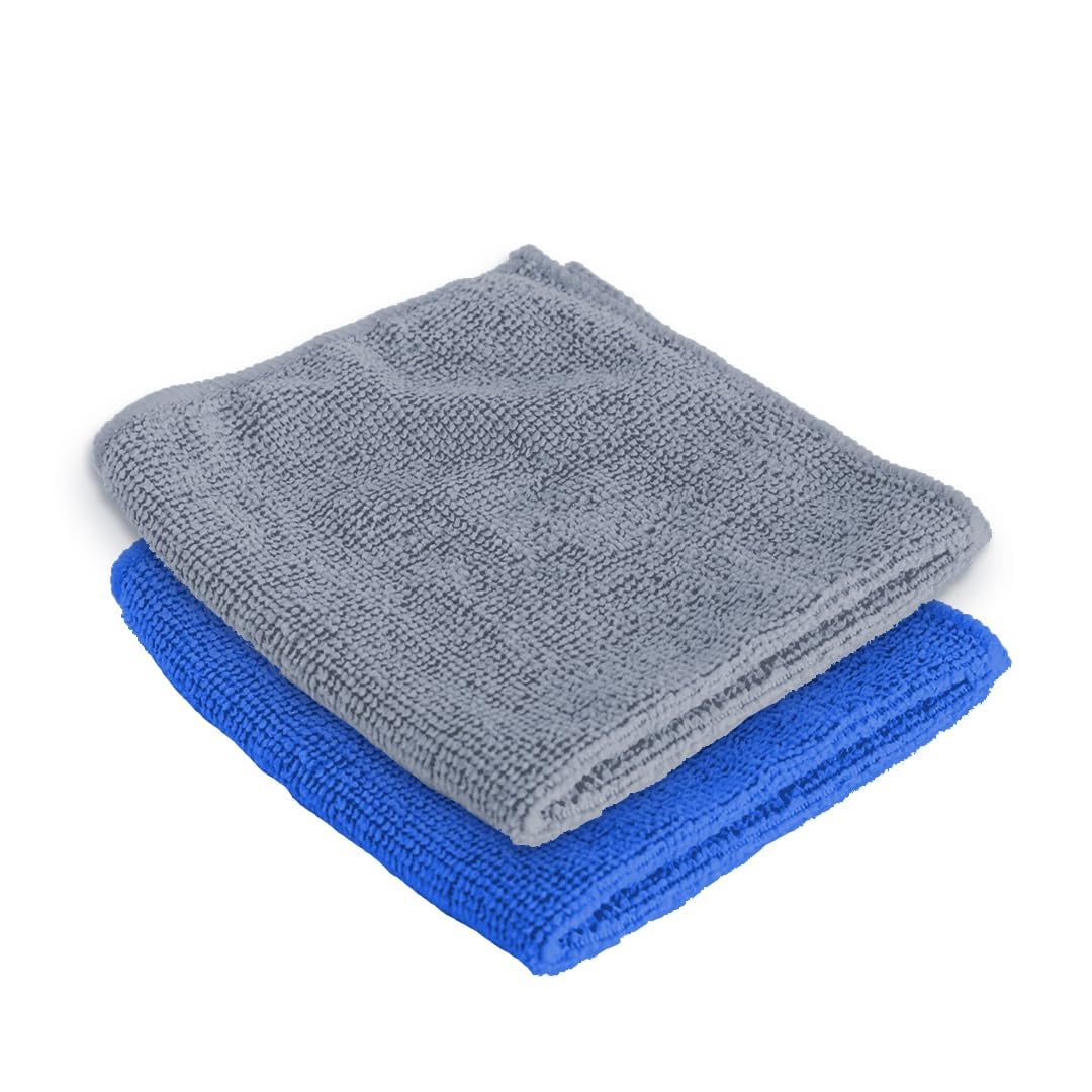 Kuber Industries Microfiber Face & Hand Towel Set - 400 GSM Antibacterial Towels for Men (Pack of 2, Gray & Blue) - Perfect for Gym, Travel & Daily Skincare - SHXS40601