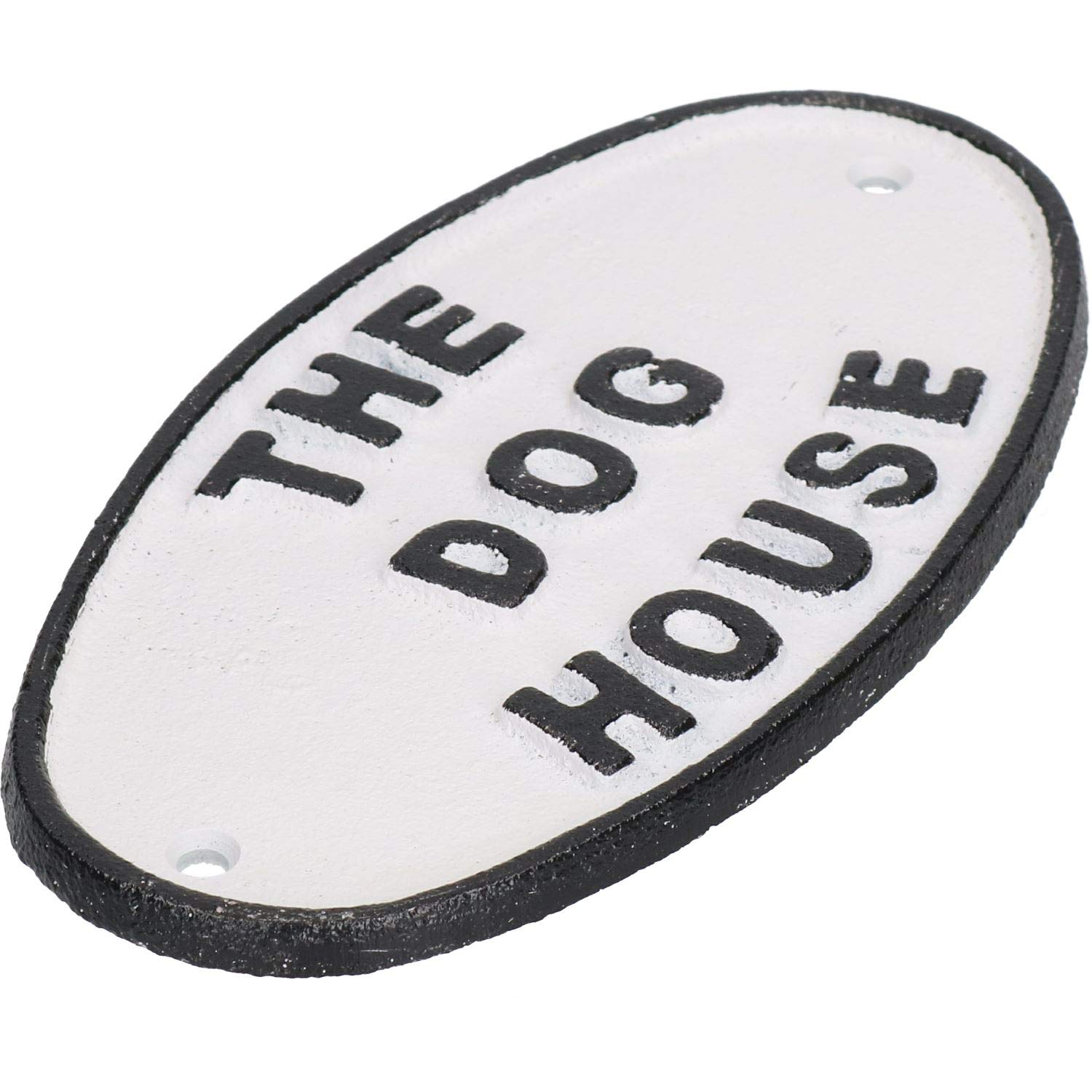 AB Tools The Dog House Cast Iron Sign Plaque - Rustic Metal Wall Decor for Door, Fence, Gate, Garden & Shed - Perfect for Pet Lovers & Country Home Decor