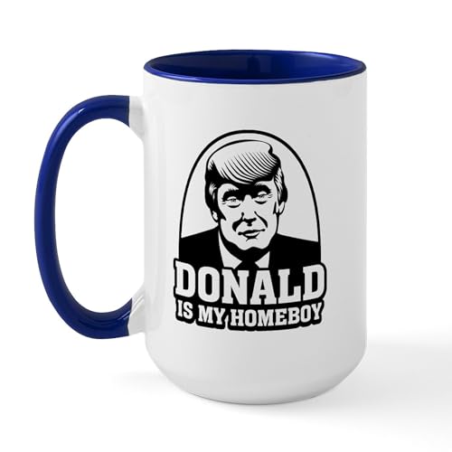 White/Navy Inside - Trump Is My Homeboy Mugs