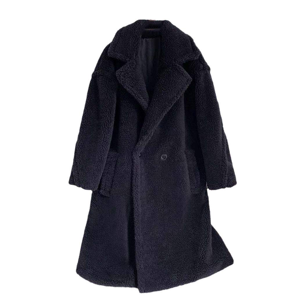 Women's Pink Long Teddy Bear Jacket - Winter Thick Warm Oversized Faux Lambswool Fur Coat for Women | Cozy Outerwear for Cold Weather, Street Style & Casual Outings