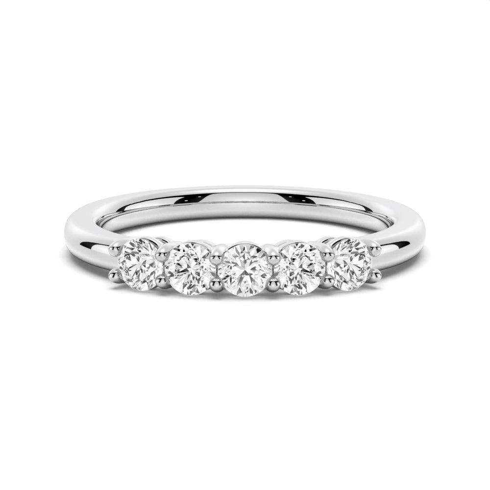 3mm 5 Stone Shared Prong Moissanite Anniversary Band Ring for Women - Durable Wedding Ring, Promise Ring, Gift for Her - Perfect for Anniversaries, Engagements & Special Occasions