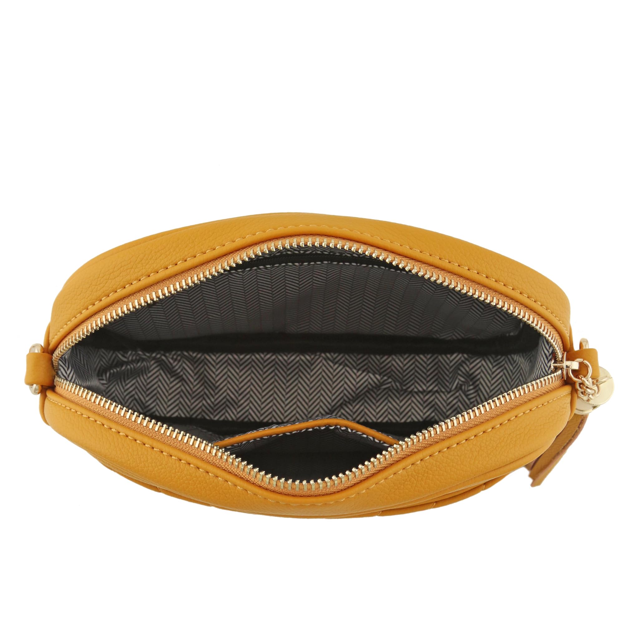 FashionPuzzle Chevron Quilted Crossbody Camera Bag with Adjustable Chain Strap & Tassel - Stylish Women's Purse for Travel, Photography & Everyday Use