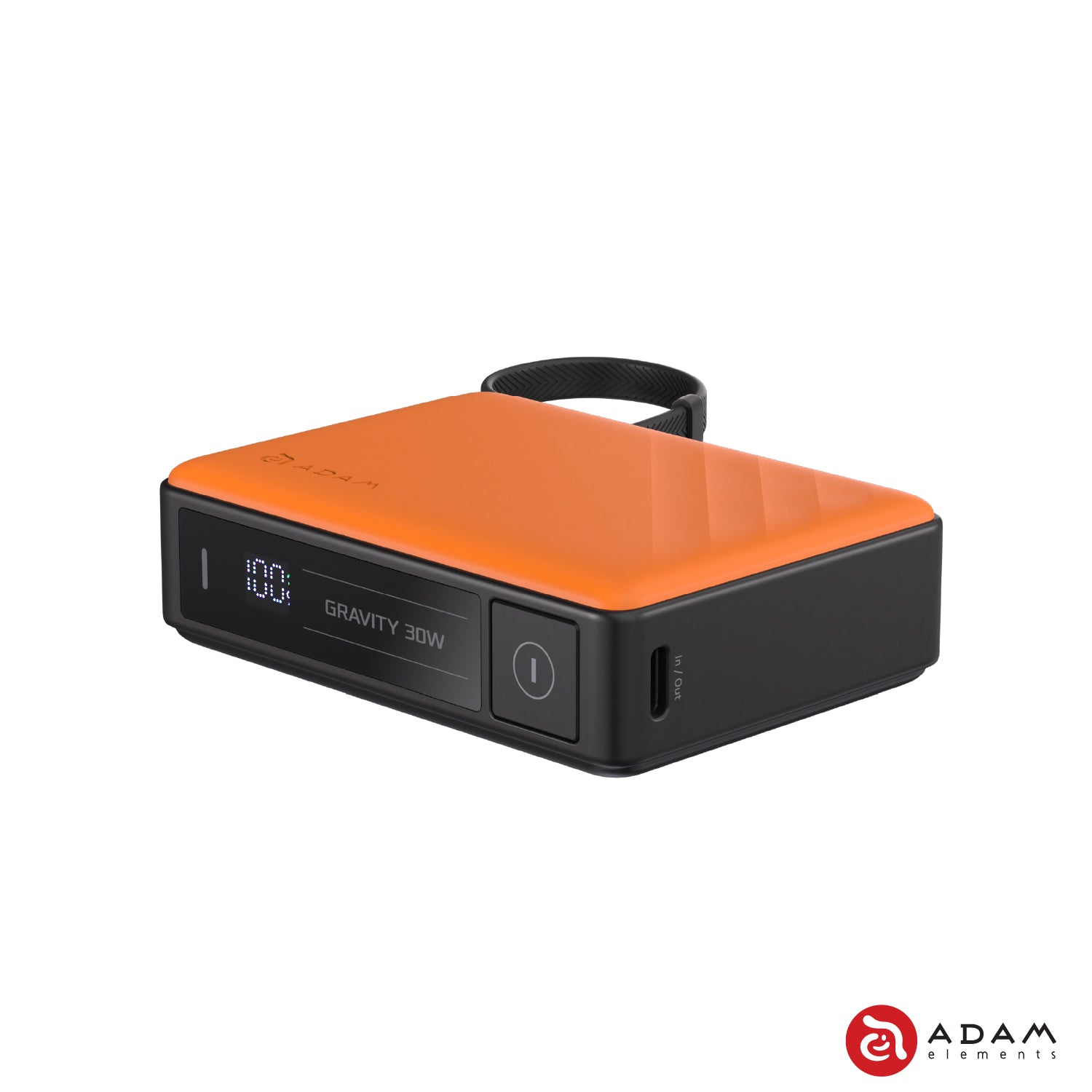 ADAM elements GRAVITY 30W Fast Charging Power Bank with Built-in Cable | Portable Charger for iPhone, Android, Tablets | Perfect for Travel, Camping, Emergency Power Backup