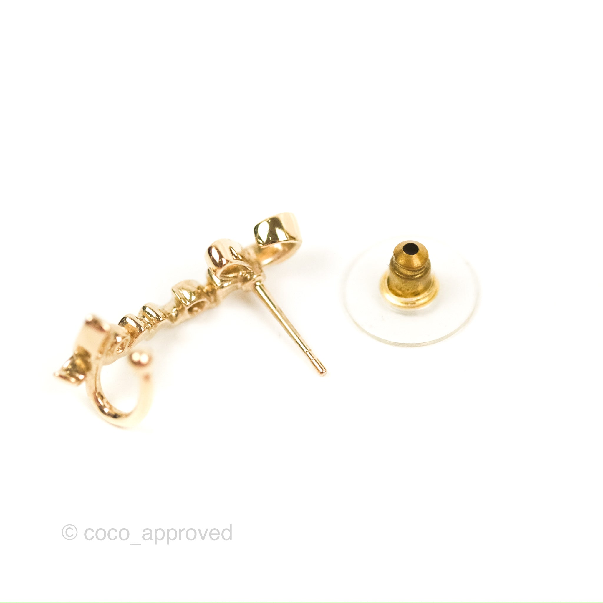 Chanel CC Coco Crystal Earrings & Ear Cuff Set - Gold Tone Fashion Jewelry for Women | Perfect for Parties, Weddings & Special Occasions