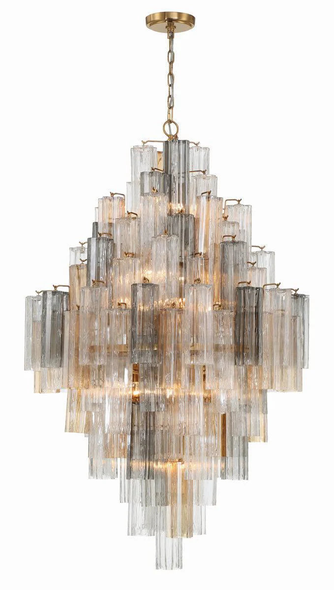 Addis Diamond Chandelier 49 Inch Height - Modern Crystal Ceiling Light Fixture for Dining Room, Living Room, Bedroom & Entryway