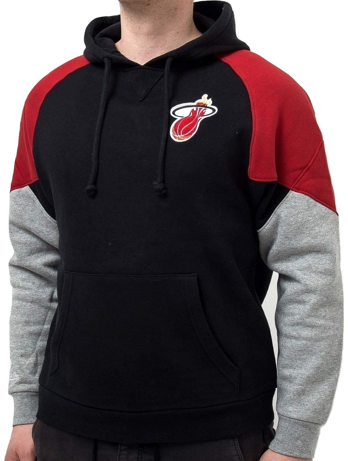 Mitchell & Ness NBA Miami Heat Trading Block Hoodie Sweatshirt - Men's Basketball Pullover for Fans & Streetwear | Game Day, Casual Wear & Gym Outfit