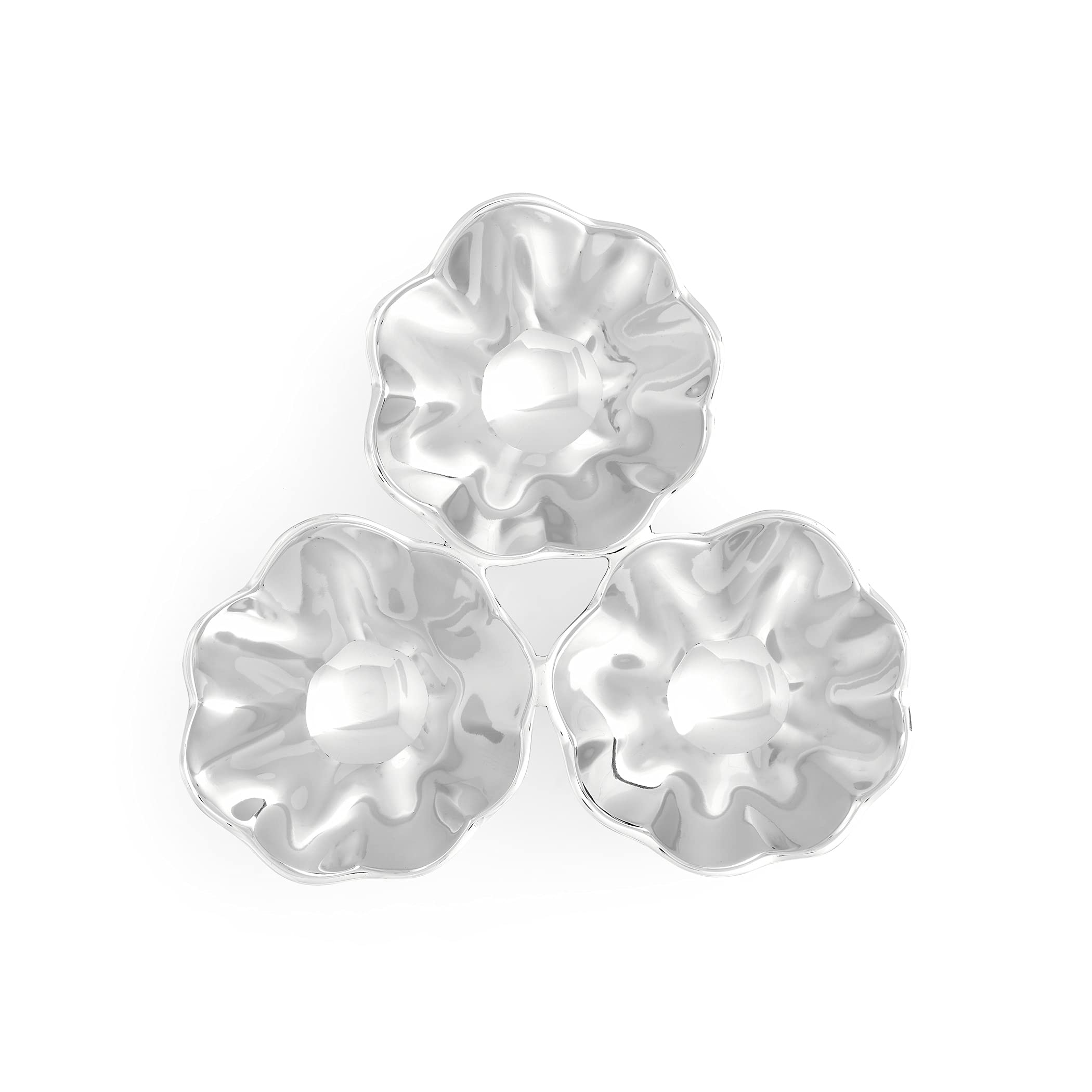 Portmeirion Sophie Conran Floret Triple Condiment Server - 3-Part Divided Serving Tray for Condiments, Dips, Appetizers & Snacks | Durable Metal Alloy | Perfect for Dinner Parties, BBQs & Entertaining Guests