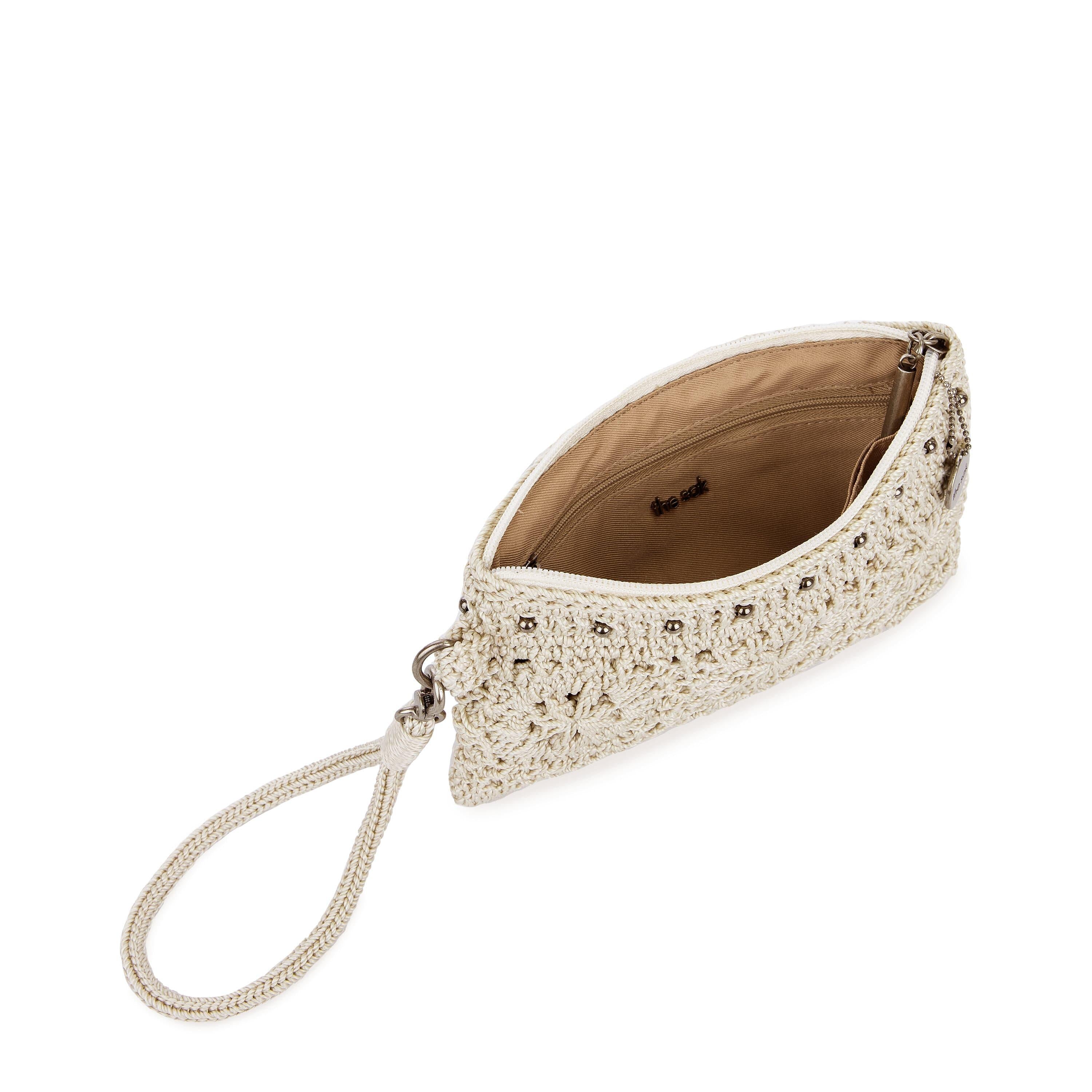 Handmade Crochet Vita Wristlet - Natural Medallion Design for Women | Perfect for Parties, Weddings & Everyday Use