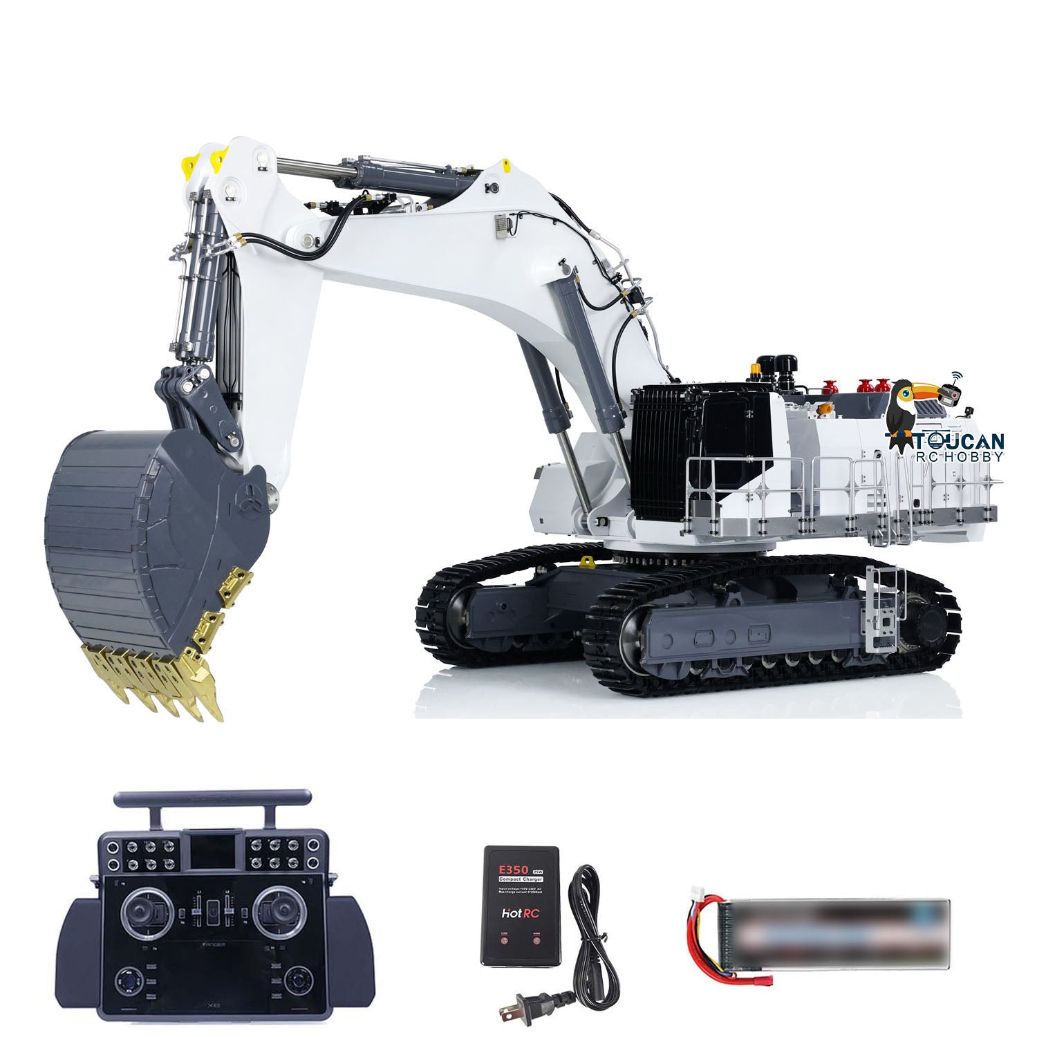 LESU 1/14 Heavy Duty RC Hydraulic Metal Excavator - Double Pump System, RTR Ready-to-Run, with Light Function | Remote Control Construction Toy for Adults & Kids | Perfect for Construction Site Play, Sandbox Digging & Backyard Excavation Fun