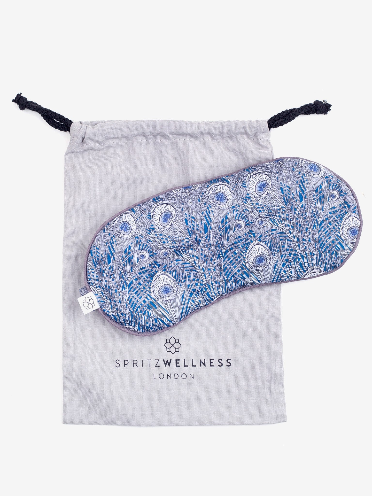 Spritz Wellness Liberty Print Aromatherapy Eye Mask for Sleep & Relaxation - Hera Blue Floral Design - Perfect for Travel, Meditation & Stress Relief
