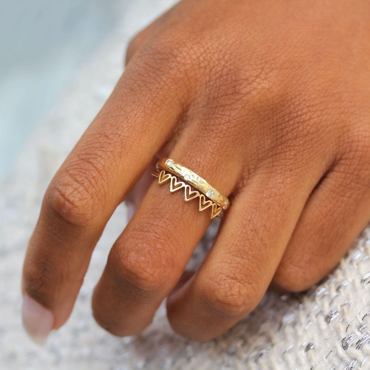 Five Hearts Ring - Elegant Stackable Rings for Women, Perfect for Valentine's Day Gifts & Anniversary Jewelry | Ideal for Romantic Dates, Proposals, and Special Occasions