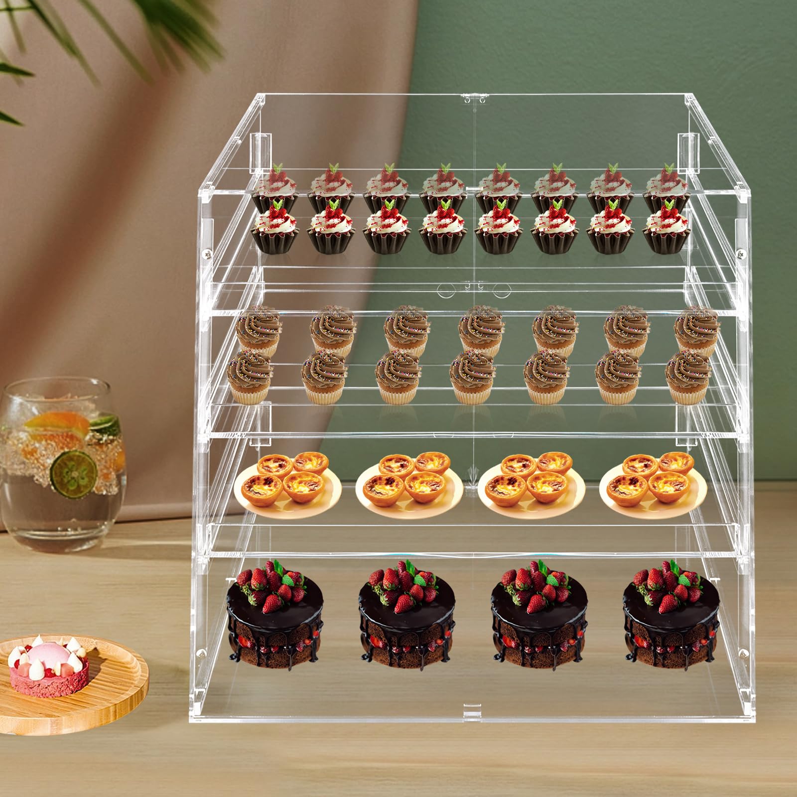 3-Tier Commercial Bakery Display Case with Clear Acrylic Door - 18.7