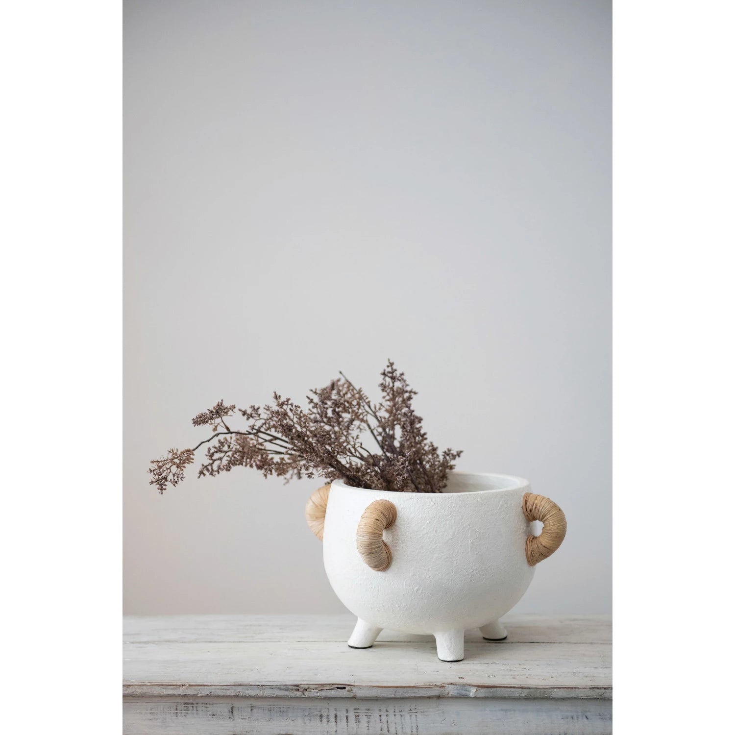 Sanctuary Footed Planter - Modern Indoor/Outdoor Flower Pot with Drainage Hole - Perfect for Home Decor, Office Plants, and Garden Decorations