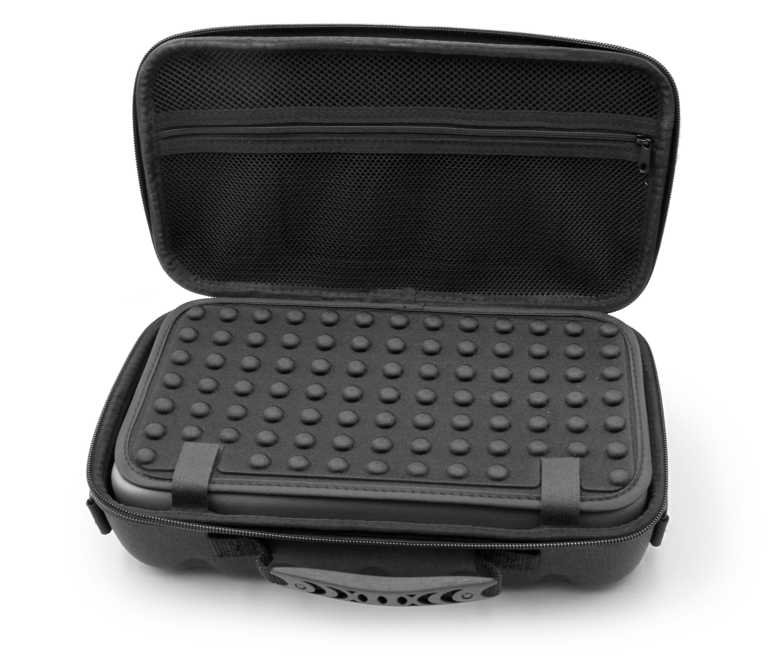 CASEMATIX Professional Hair Clipper Case for Barbers - Compatible with Andis, Oster, Wahl 14 Metal Detachable Clipper Blades - Durable Black Travel Storage Case for Salon & Home Barbering
