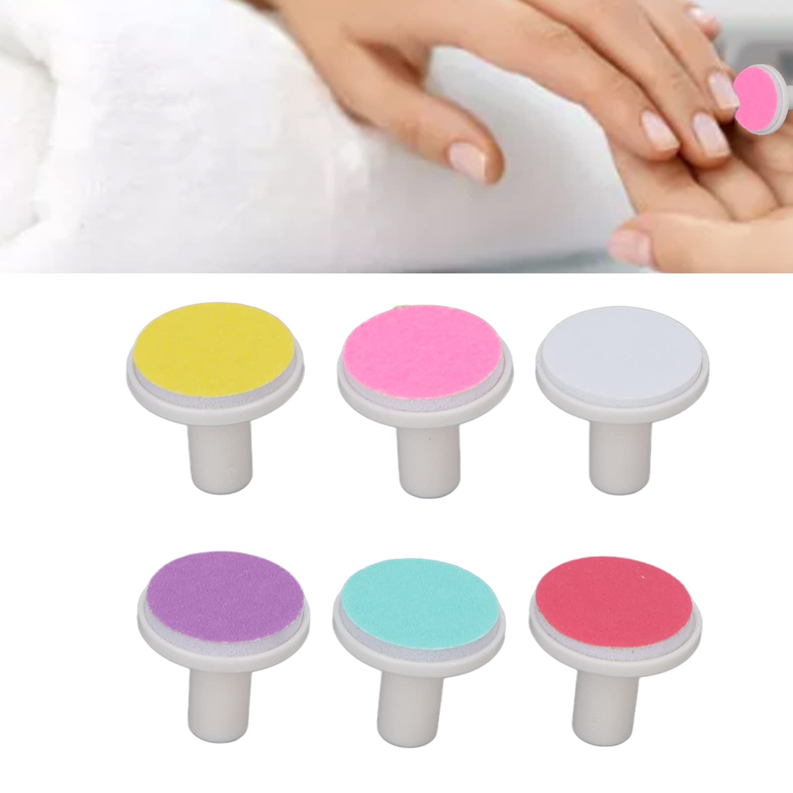 6pcs Baby Nail Drill Bits Set - Electric Nail Trimmer Replacement Pads & Sandpaper Accessories for Safe Infant Nail Care | Perfect for Home Use, Travel & Professional Grooming Kits