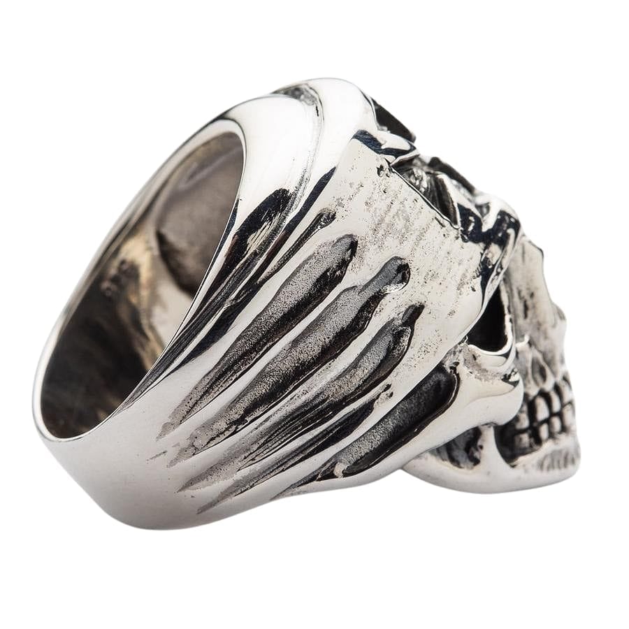 Sterling Silver Skull Ring for Men - Gothic Biker Bandana Style Jewelry - Perfect for Motorcycle Riders, Rock Music Fans & Edgy Fashion Lovers