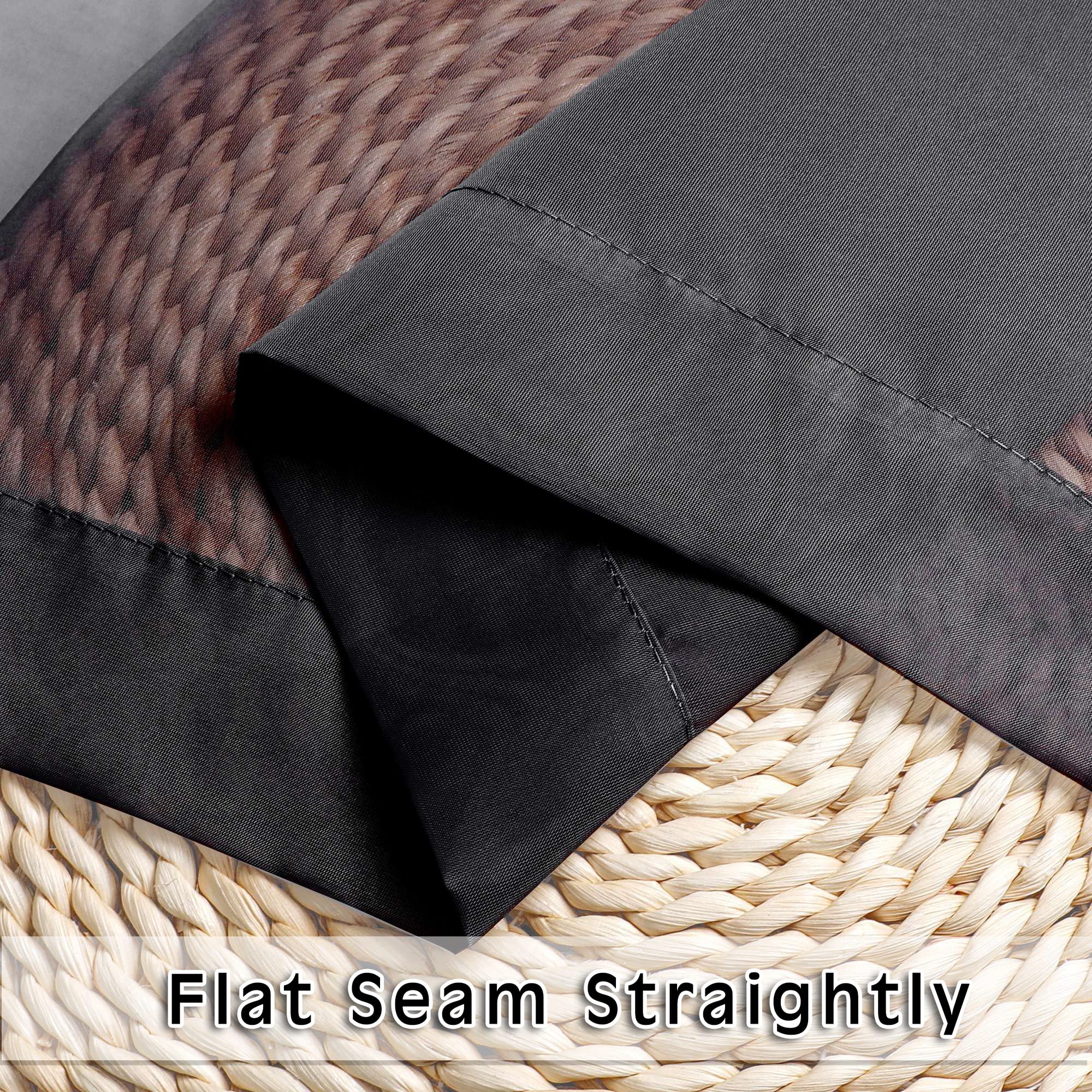 OVZME 45 Inch Black Sheer Voile Curtains - 2 Panel Set with Rod Pocket for Small Windows (42
