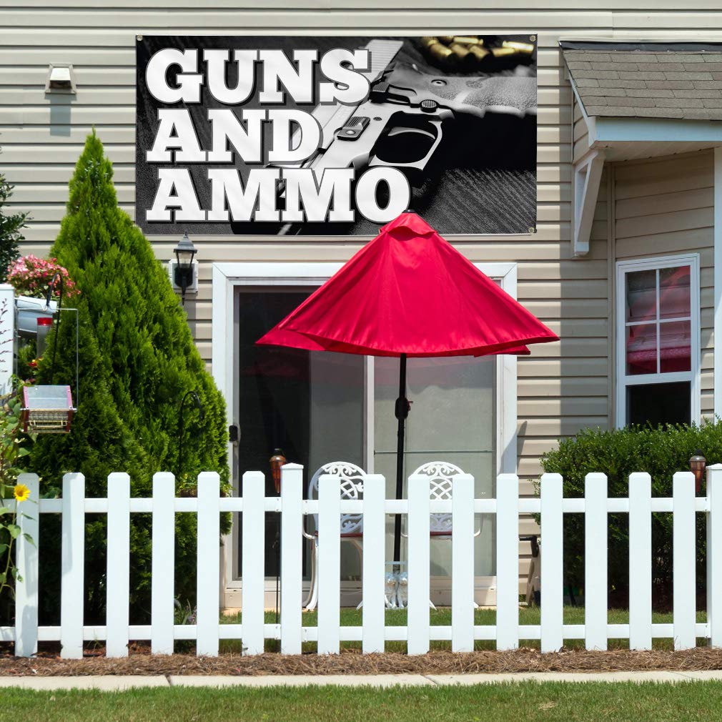 Vinyl Banner 24x48 Inches - Weatherproof Outdoor Yard Signs for Guns & Ammo Business
