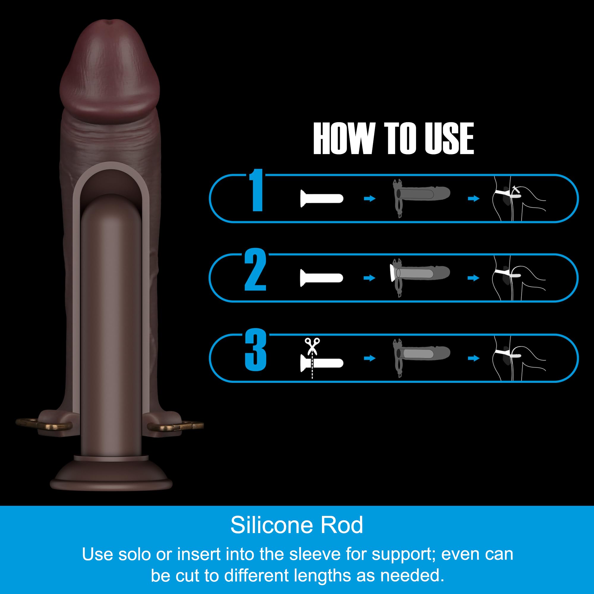 Adjustable Leather Strap On Dildo Harness Set - 10