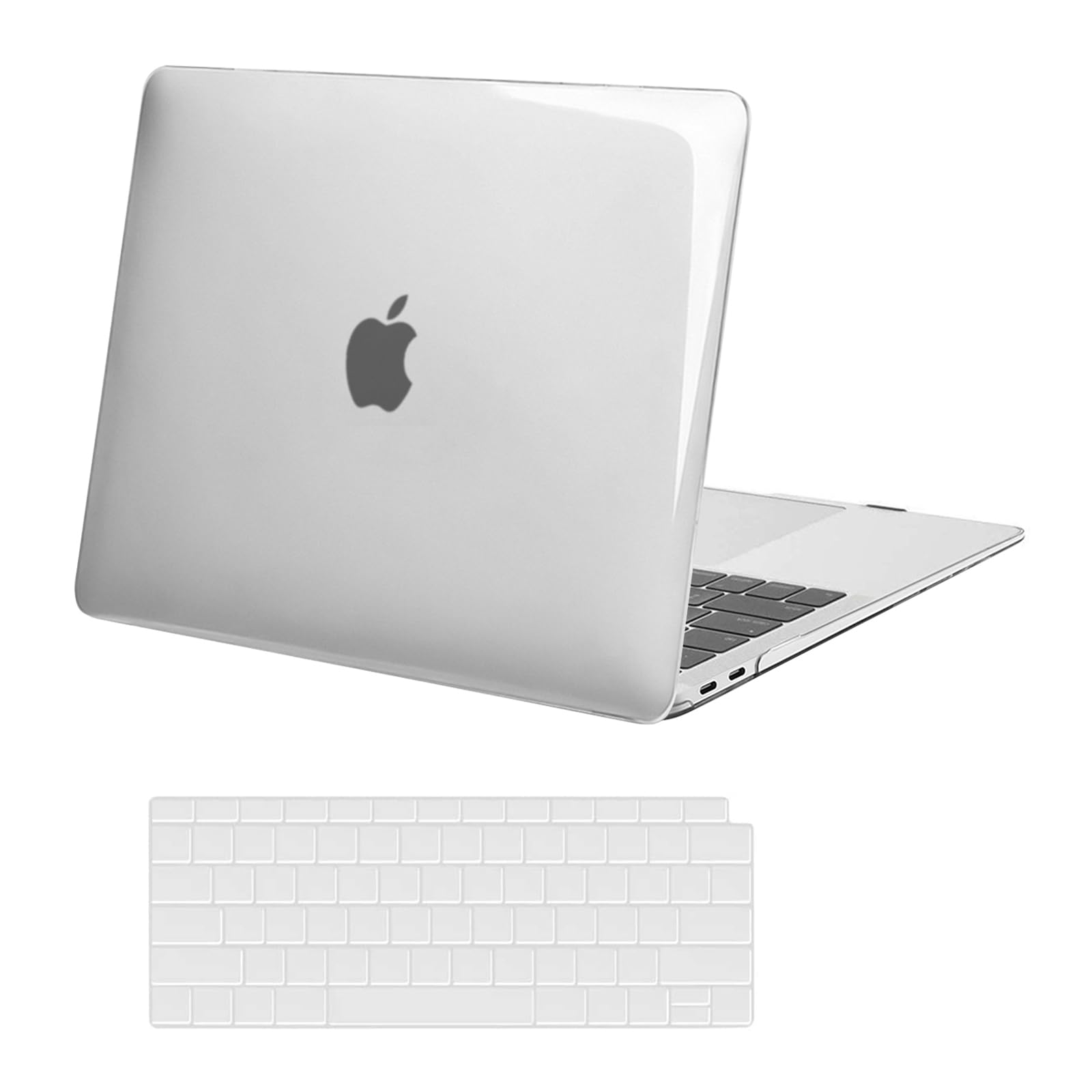 MOSISO Hard Shell Case for MacBook Air 13 inch (2022/2021/2020/2019/2018 Release A2337 M1 A2179 A1932) - Transparent Protective Cover with Keyboard Cover | Durable Plastic Shell for MacBook Air 13.3