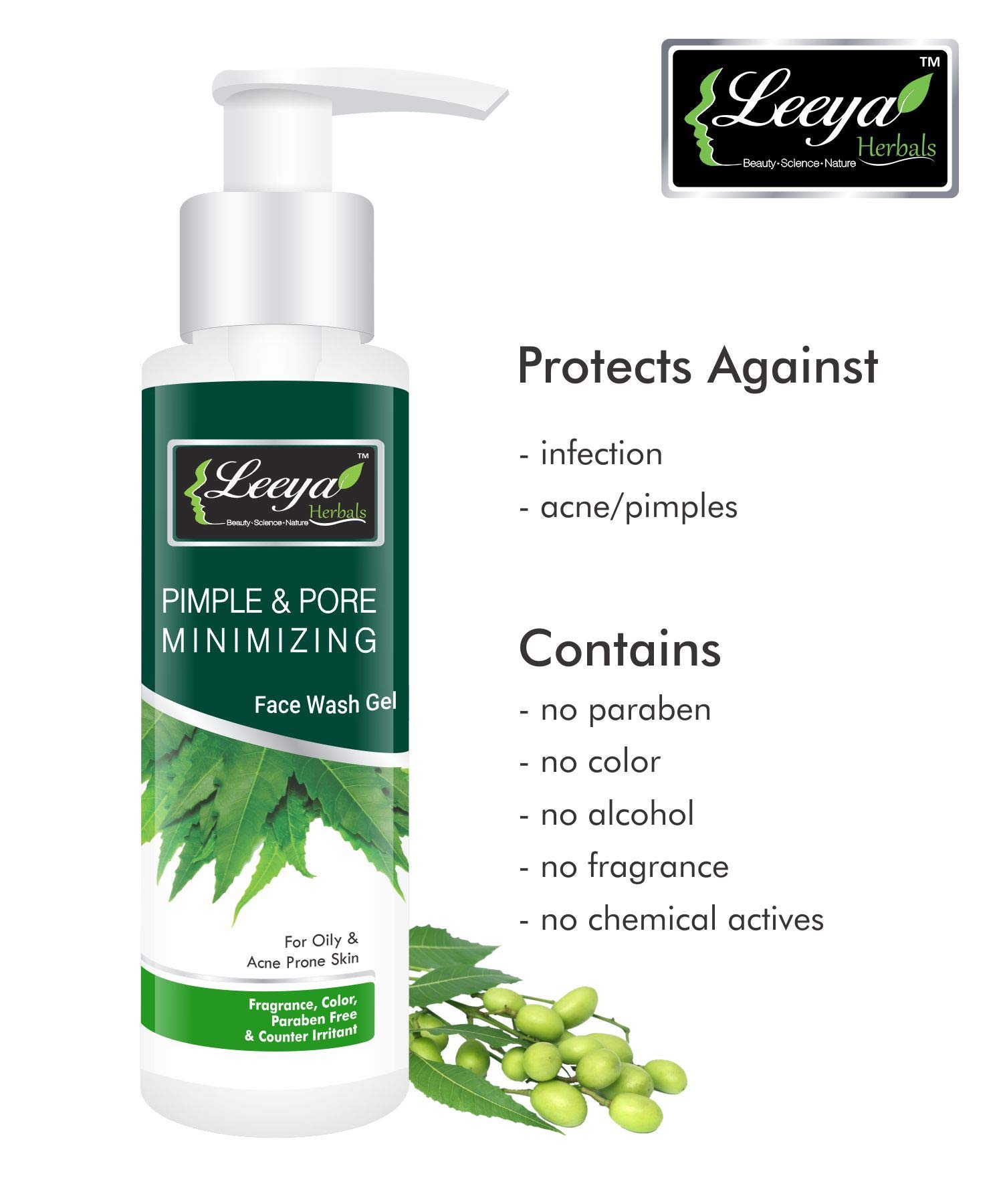 LEEYA HERBALS Acne Care Kit - Face Wash & Oil Control Gel for Daily Skincare
