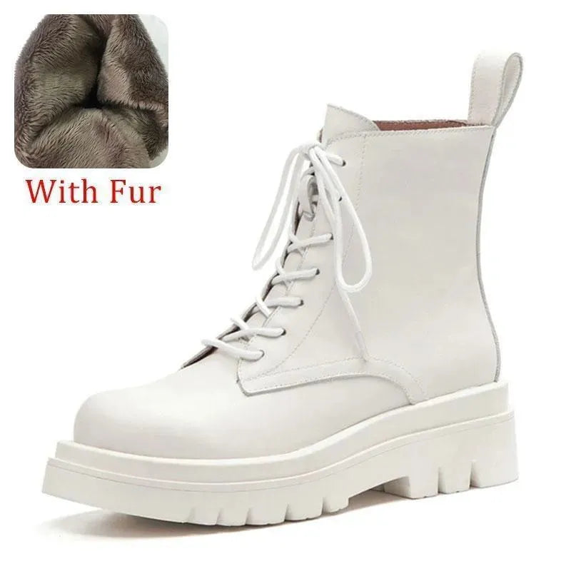 Robina Women's Genuine Leather Winter Boots - Waterproof, Warm & Stylish for Snow, Hiking & Outdoor Activities