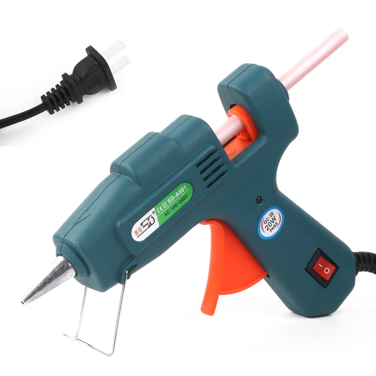 Wasole 20W Sealing Wax Glue Gun for 0.28 Inch Wax Sticks - Olive Green Hot Melt Glue Gun for Wedding Invitations, Birthday Cards, Envelopes & DIY Crafts - Perfect for Wax Sealing, Gift Wrapping and Decorative Projects