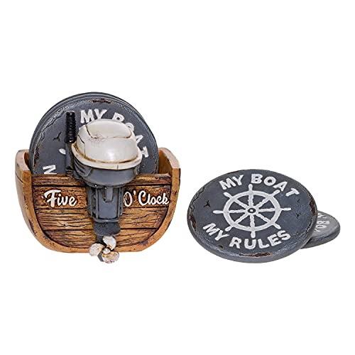 My Boat My Rules Black Coasters