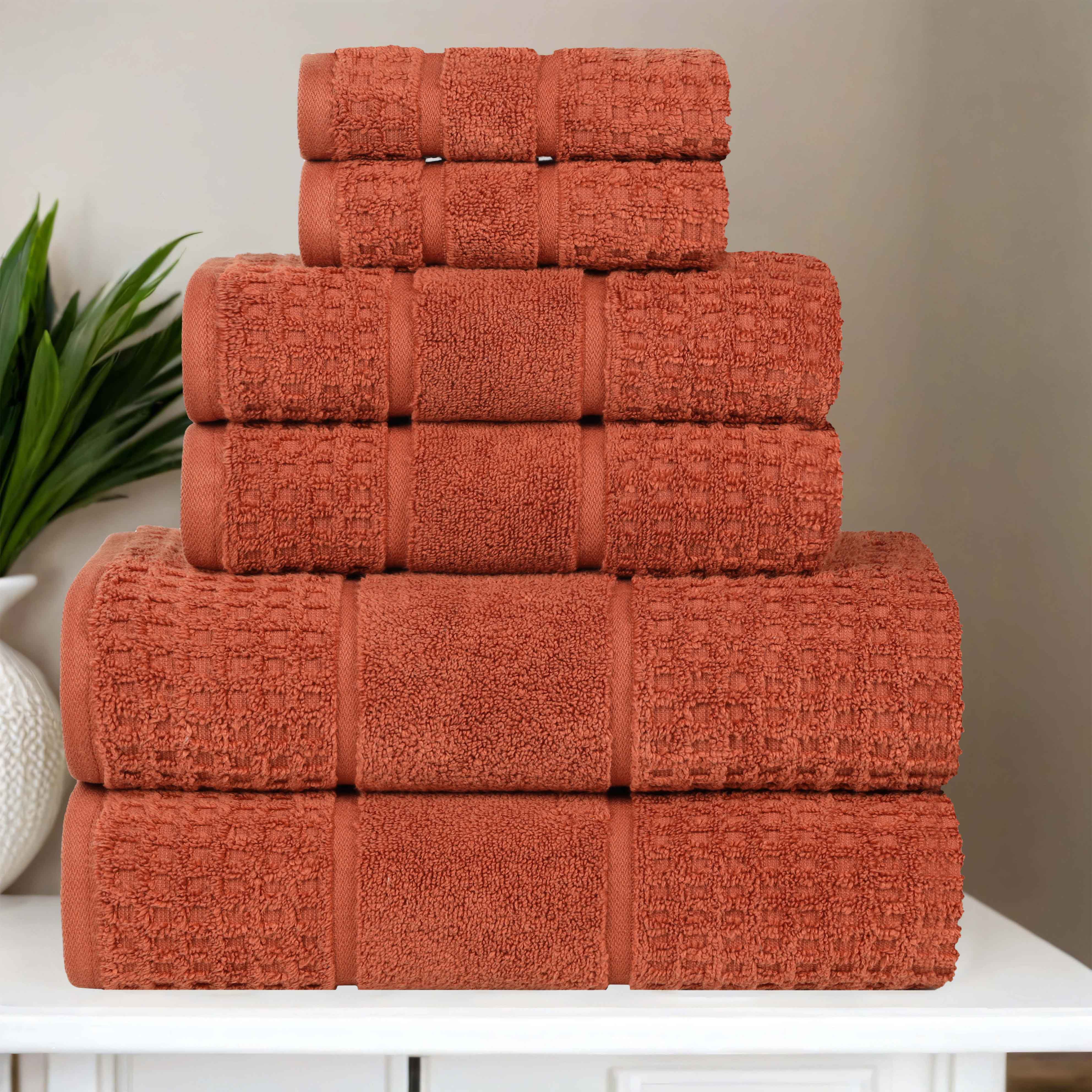 Premium 6-Piece Zero Twist Cotton Waffle Towel Set - Ultra Soft & Absorbent Honeycomb Weave Bath Towels for Spa, Gym & Luxury Home Use