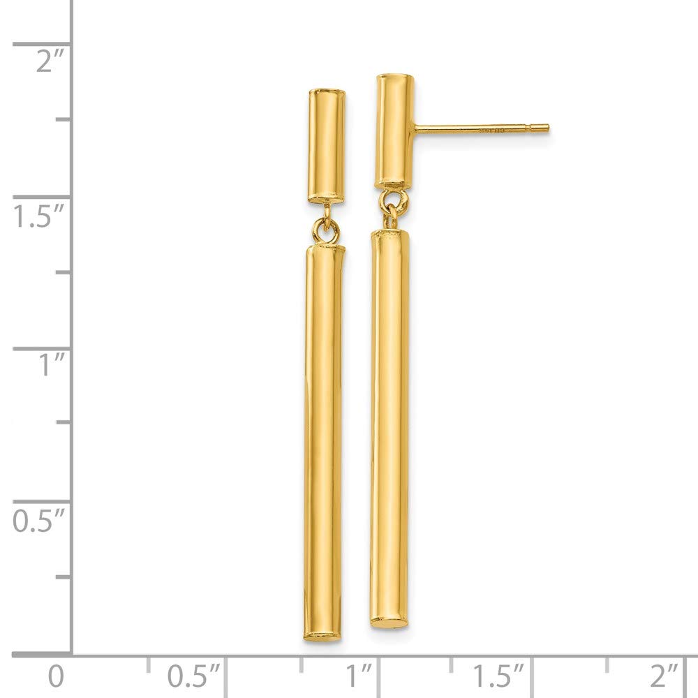 14K Yellow Gold Drop Dangle Earrings for Women - 46mm Elegant Dangle Design - Perfect for Parties, Weddings & Special Occasions