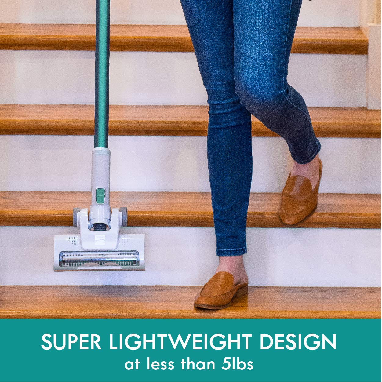 Kenmore DS4020 Cordless Stick Vacuum Cleaner - Lightweight, 2-Speed Power Suction with LED Headlight | 2-in-1 Handheld for Hardwood Floors, Carpets & Pet Hair | Perfect for Quick Cleanups, Stairs, and Pet Owners (Green)