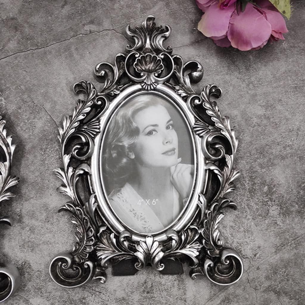 Vintage Golden Oval Photo Frame - Retro Relief Design for Home & Office Decor | Perfect for Displaying Cherished Memories on Desks, Shelves, and Walls