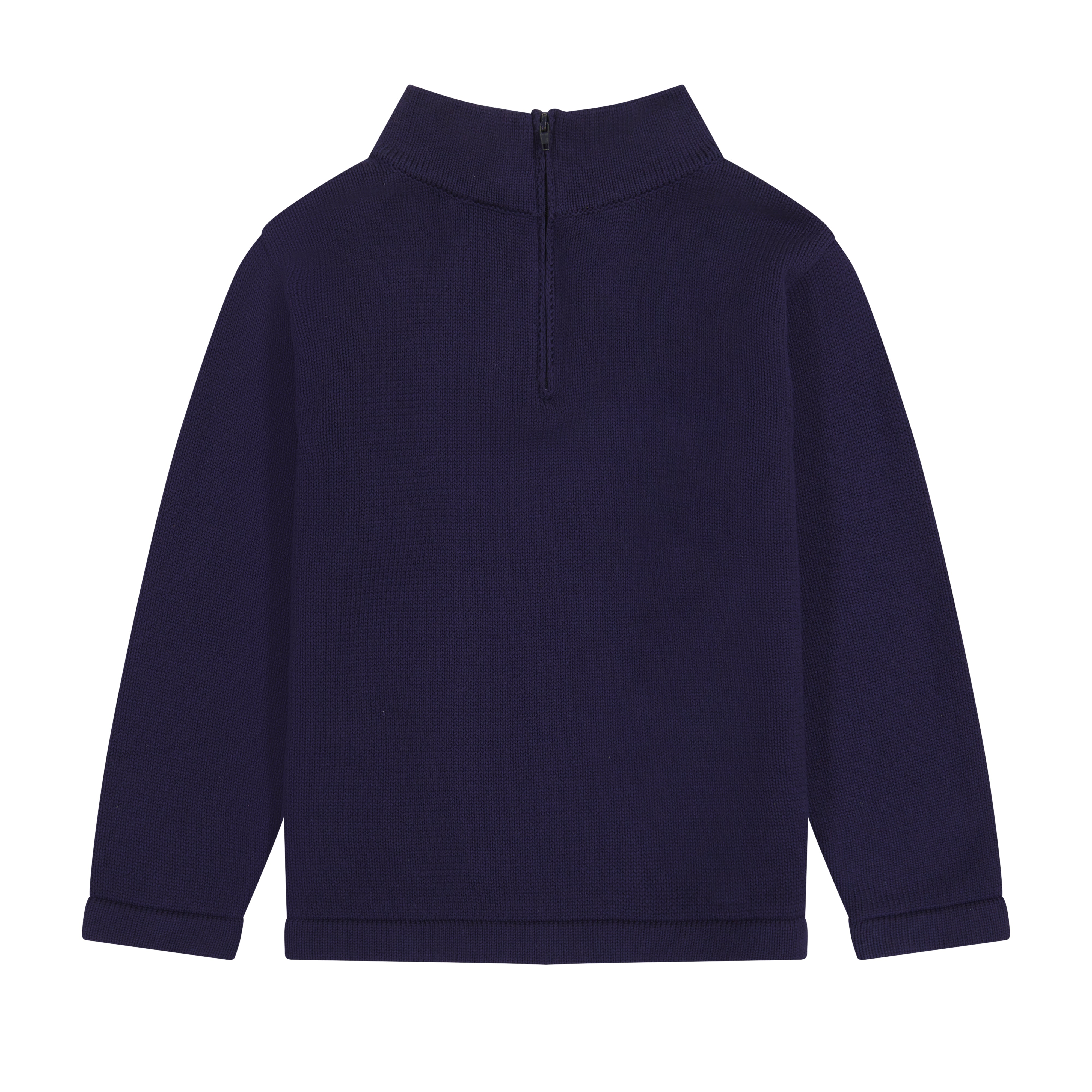 Boys Navy Blue Cotton Zip-Up Sweater - Soft & Comfortable Pullover for Kids, School, Play & Outdoor Activities