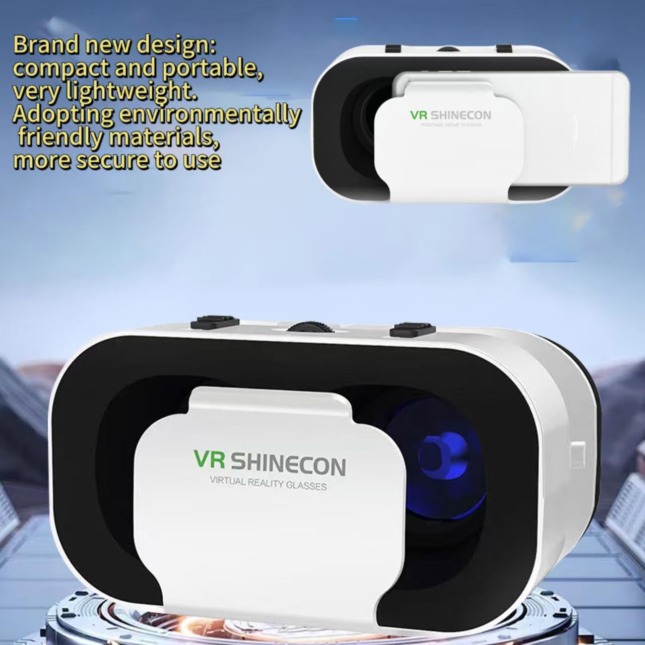 VR Headset for iPhone & Android - Adjustable 3D Virtual Reality Glasses Compatible with 4.7-6.5