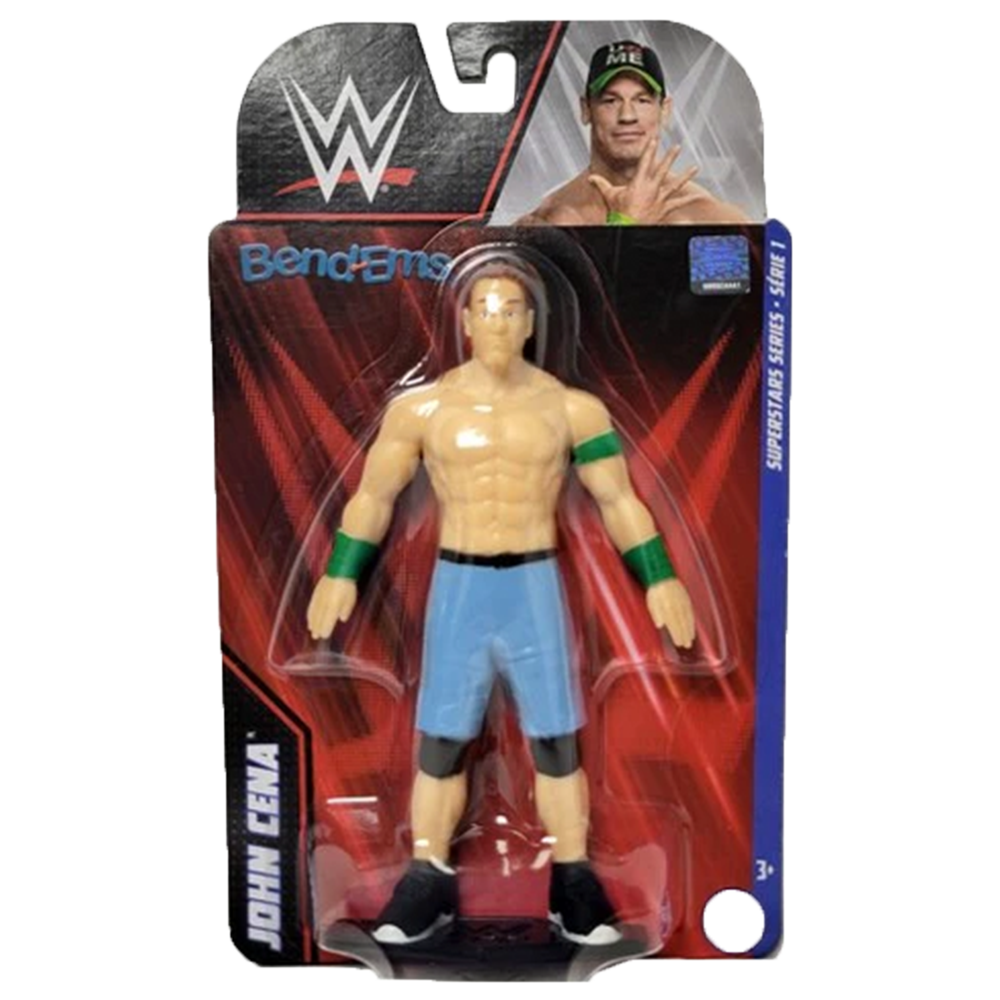 Bend Ems Single Pack John Cena Action Figure - Collectible Wrestling Toy for Kids & Fans, Perfect for Playtime, Display & Gifts
