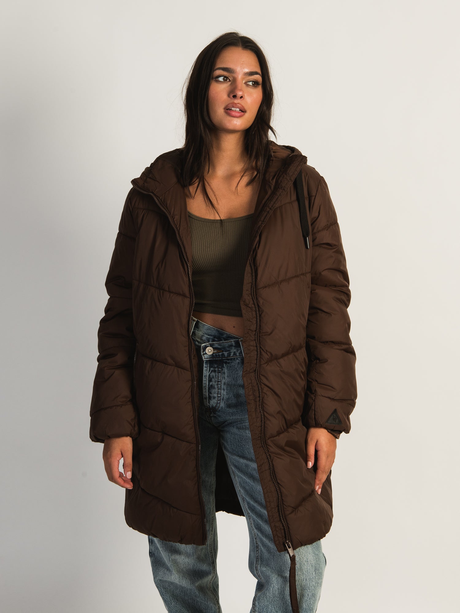 B.YOUNG Bomina Long Puffer Jacket for Women - Warm Winter Coat with Hood, Waterproof Down Jacket for Cold Weather | Perfect for Outdoor Activities, Travel & Daily Wear