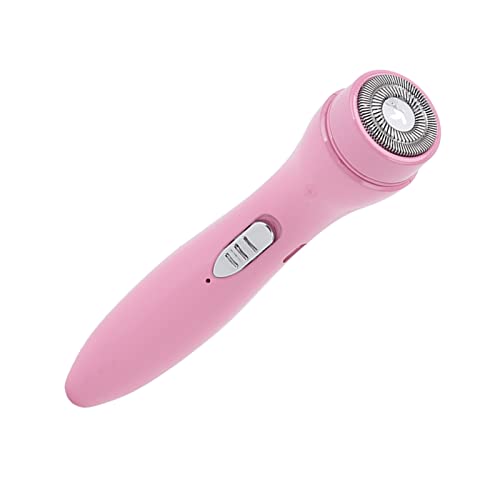 Electric Shaver for Men - 400mAh Rechargeable Double Net 2W with Cleaning Brush - Portable Travel & Office Use (Pink)