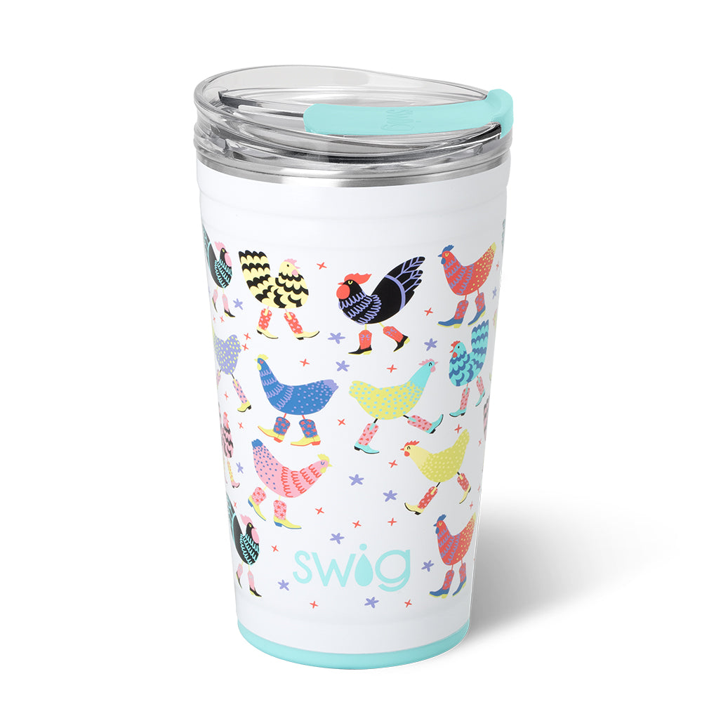 24oz Funky Chicken Party Cup - Insulated Tumbler for Cold Drinks, Perfect for BBQs, Tailgates & Outdoor Events