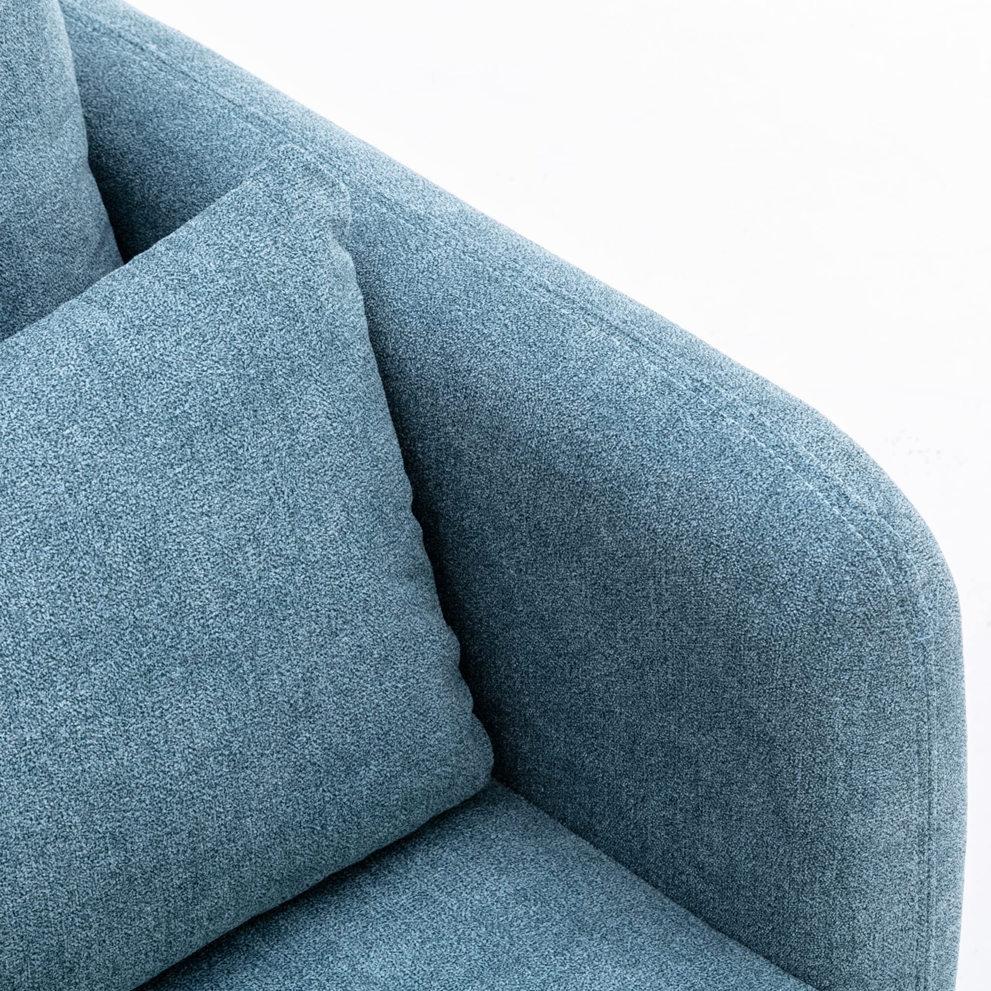 Modern Fabric Accent Arm Chair - High Back Comfy Single Sofa Chair with Solid Wood Legs & Pillow - Navy Blue Living Room, Bedroom, Reading Nook Seating - Perfect for Relaxing, Reading & Home Decor
