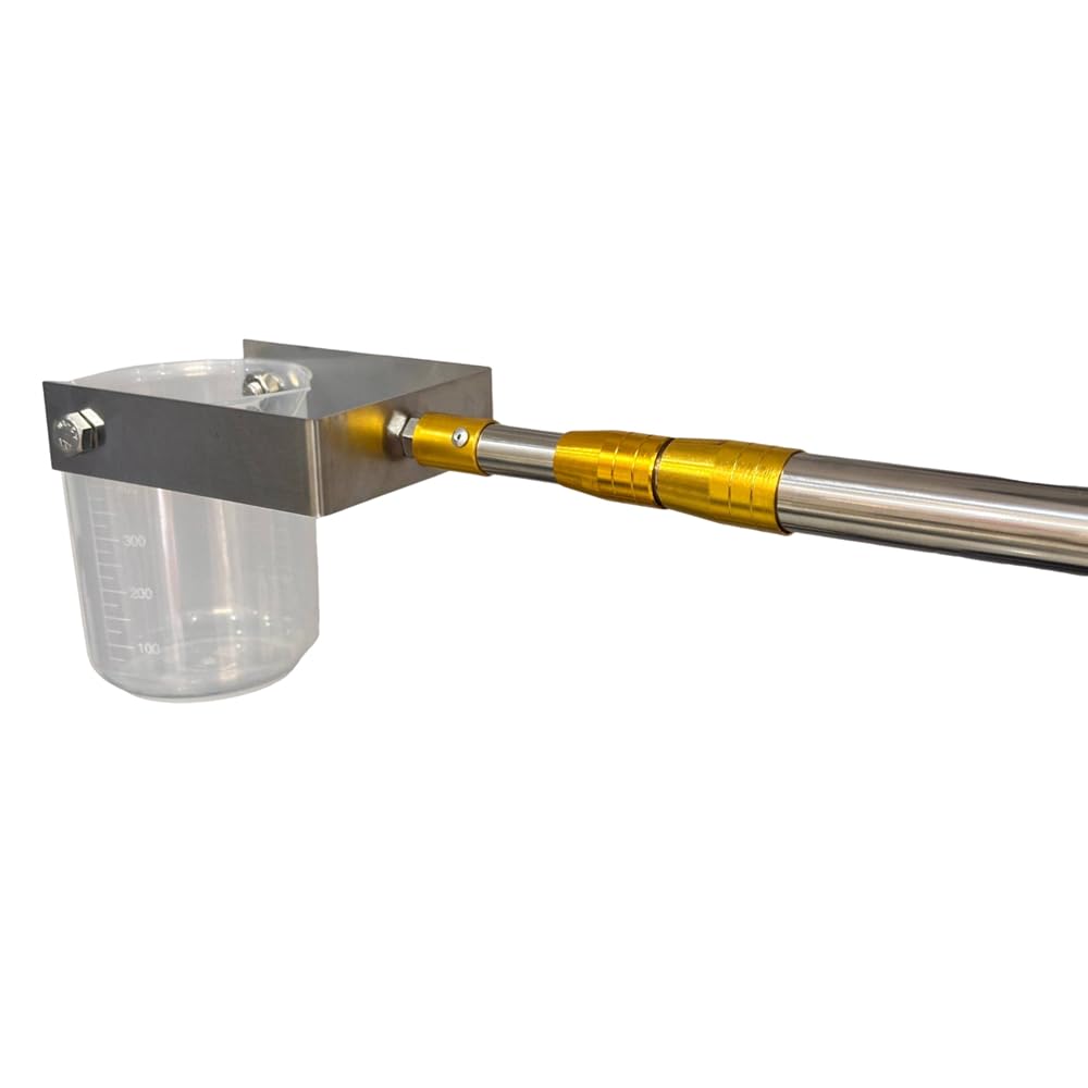 Stainless Steel Telescopic Water Sampling Pole - 5M Ultra Hard Industrial Extension Rod with 500ML Pendulum Beaker for Gold Panning, Pond Testing & Environmental Sampling