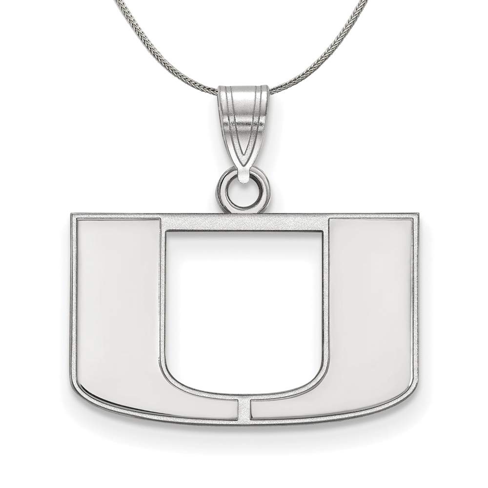 Sterling Silver Miami 'U' Pendant Necklace for University Gifts