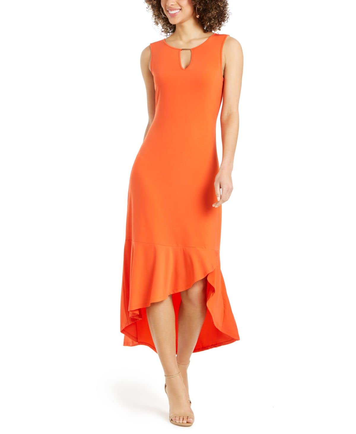 Thalia Sodi Women's Flounce Hem Maxi Dress - Elegant Flowy Long Dress for Summer, Beach, Weddings & Special Occasions