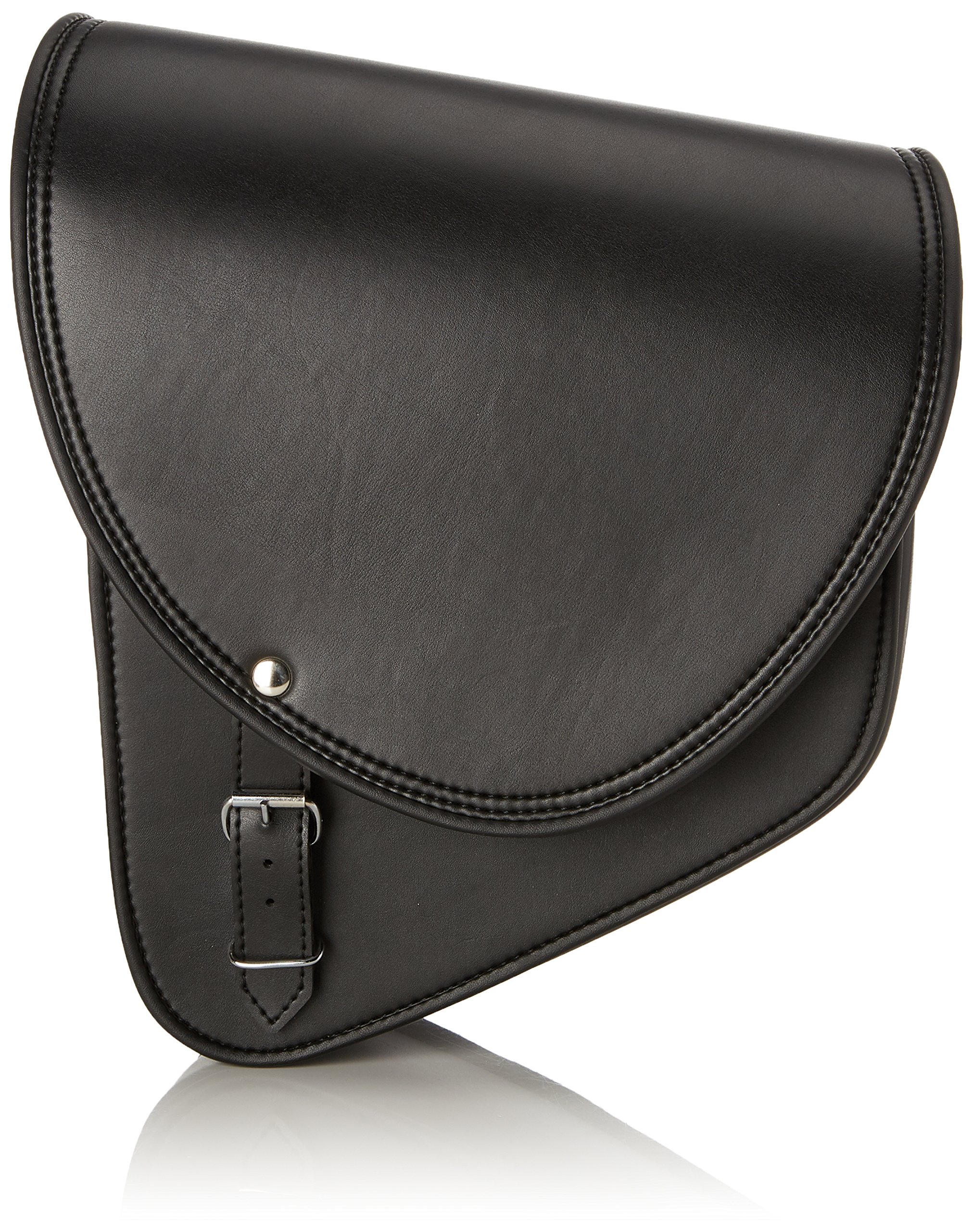 Custom AP0005N Left Side Barcelona Leather Saddlebag for Harley Davidson Sportster & Kawasaki Vulcan S - Black Motorcycle Bag for Cruiser Bikes | Perfect for Long Rides & Daily Commuting