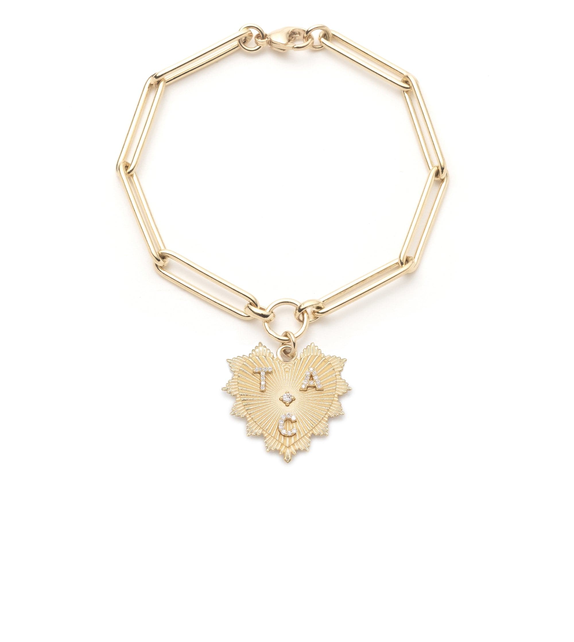 Personalized Medium Heart Extended Clip Chain Bracelet - Adjustable Cuff Bangle for Women, Gift for Her - Perfect for Valentine's Day, Anniversary & Everyday Wear