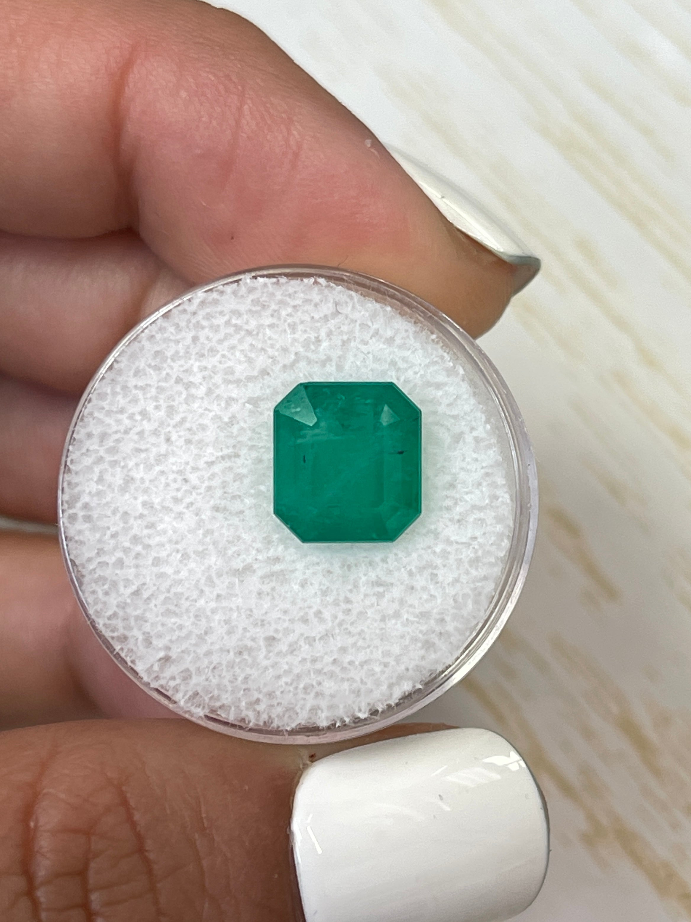 4.34 Carat 9.5x9mm Natural Colombian Emerald Gemstone - Asscher Cut Forest Green Loose Stone for Jewelry Making, Engagement Rings & Luxury Gifts