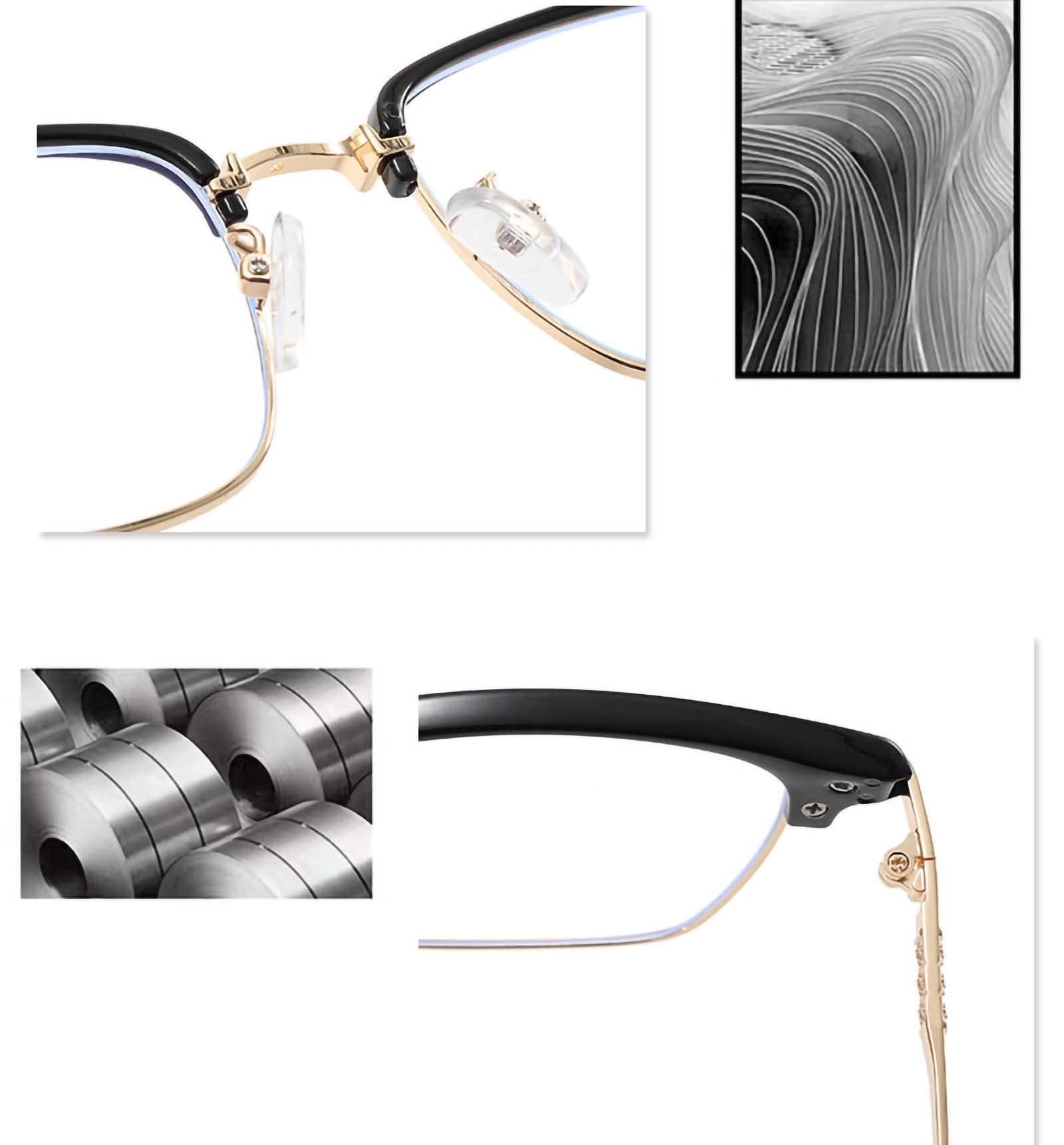 Retro Half Frame Nearsighted Glasses for Men & Women - Vintage Metal Distance Eyewear for Reading, Driving & Daily Use