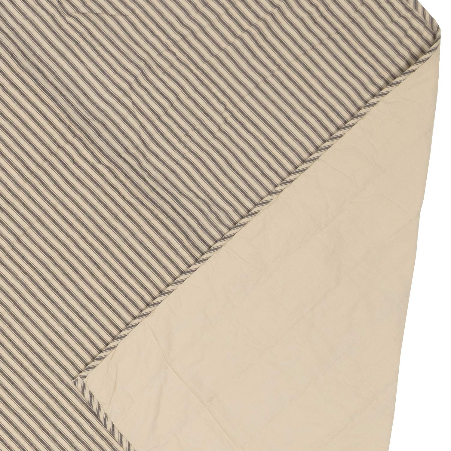 Sawyer Mill Ticking Stripe King Quilt Set - Charcoal Gray | Premium Cotton Bedding for Cozy Sleep | Perfect for Master Bedroom & Guest Room Decor
