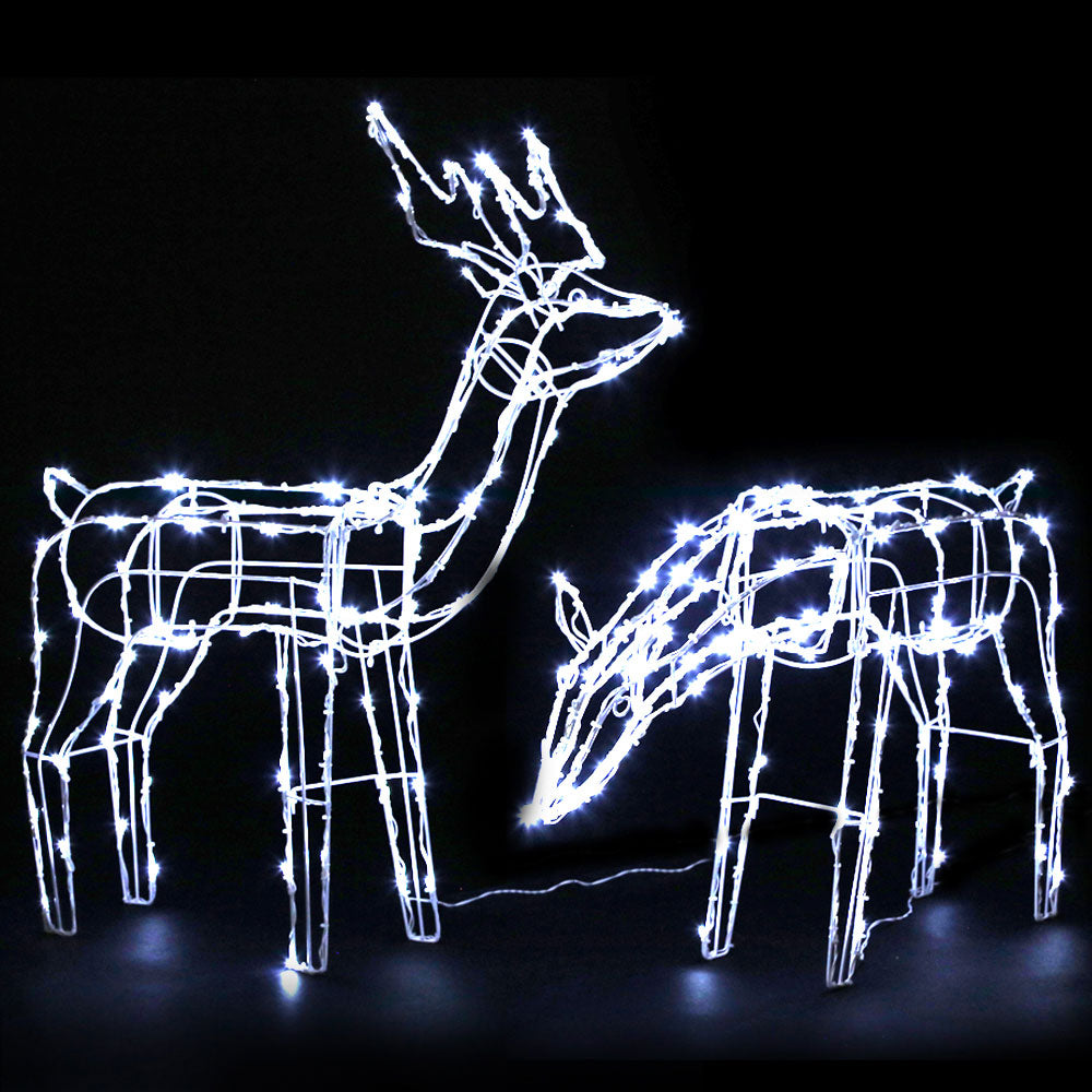 Solar Powered LED Rope Lights with Reindeer Christmas Motif - Waterproof Outdoor Holiday Decor for Garden, Patio & Yard