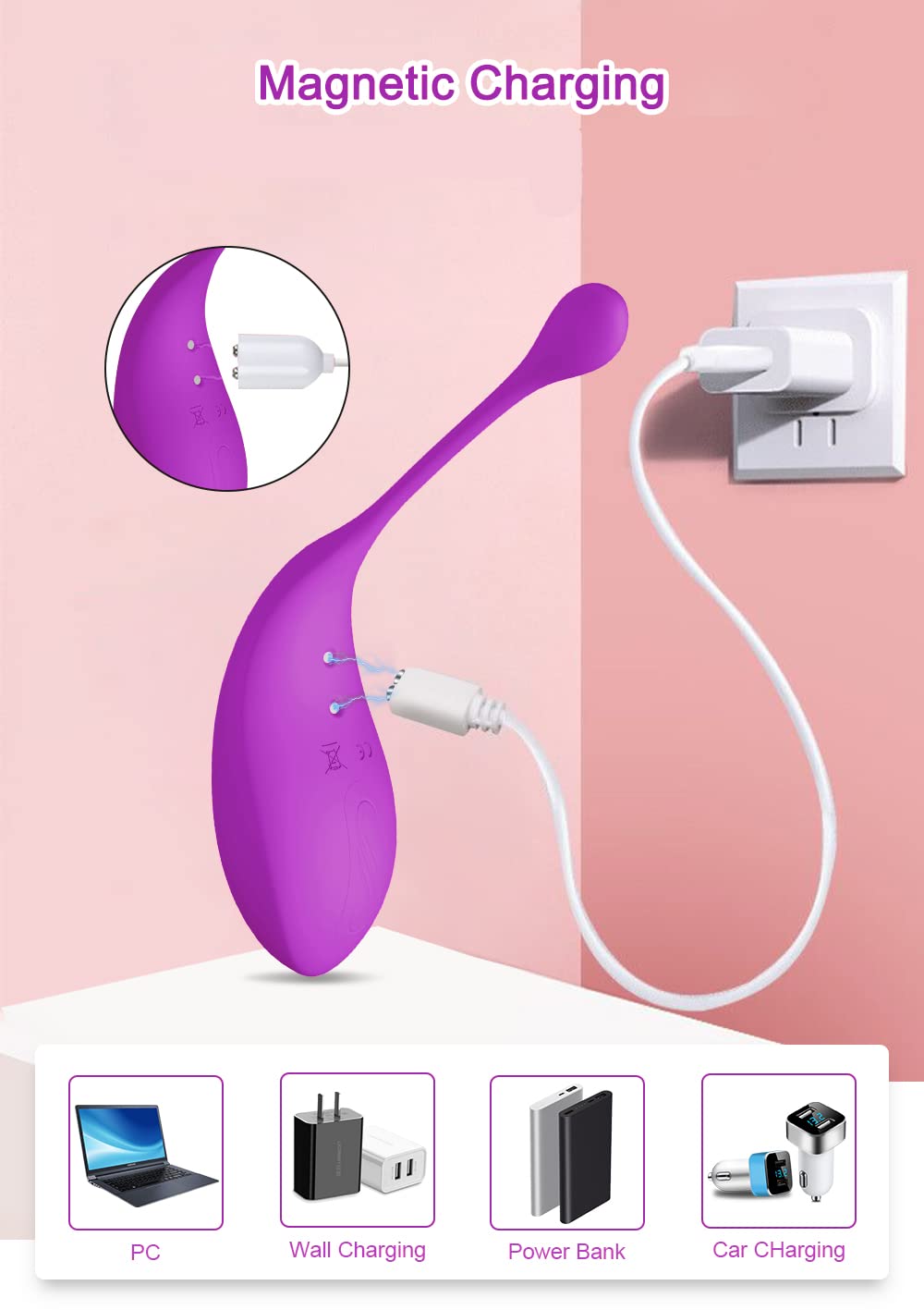 Premium Purple Vibrating Love Egg - G-Spot & Clitoral Stimulator for Women & Couples - Rechargeable Adult Sex Toy for Solo Play & Intimate Moments - Discreet & Powerful Pleasure Device