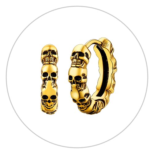 11mm Skull Hoops-gold